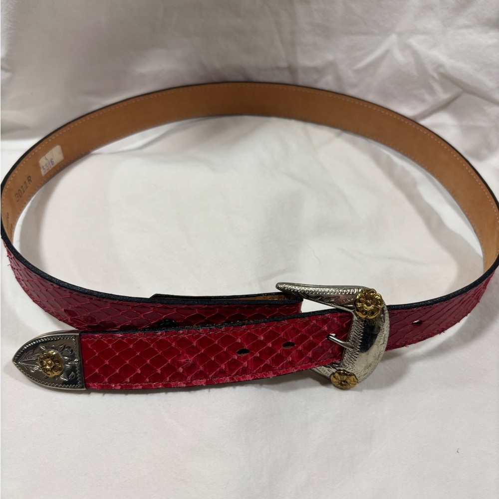 Justin Boots Genuine Snake Leather Belt size 28